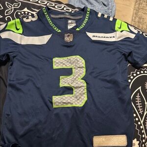 NFL Seattle Seahawks Kids Jersey in Navy and Neon Green